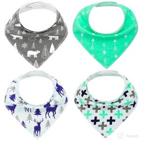 img 4 attached to MYZIDEA Unisex 4 Pack Baby Bibs: Soft, Absorbent, and Organic – Ideal for Newborns, Bandana Drool, and Waterproof Toddler Bibs
