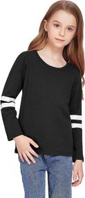 img 3 attached to Greatchy Shirts Sleeve Crewneck T Shirt Girls' Clothing at Tops, Tees & Blouses