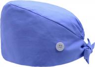 working cap with button and sweatband adjustable bouffant hats for women men hats one size logo