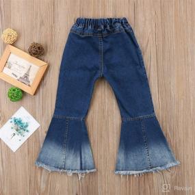 img 1 attached to 👖 Tiacham Toddler Baby Girl High Waisted Casual Wide Leg Denim Jeans Trousers Baggy Straight Pants