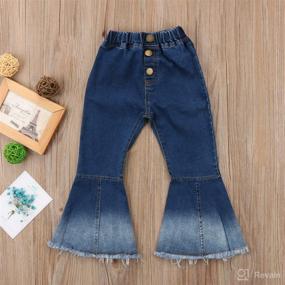 img 2 attached to 👖 Tiacham Toddler Baby Girl High Waisted Casual Wide Leg Denim Jeans Trousers Baggy Straight Pants