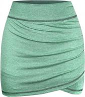 ruched sports skirts with inner shorts and pockets for women's workouts, golf, and running - moqivgi athletic skorts logo