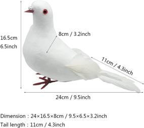 img 3 attached to White Artificial Foam Dove With Feathers For DIY Crafts, Wedding Decorations And Parties - Large Size