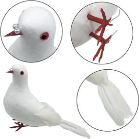 img 2 attached to White Artificial Foam Dove With Feathers For DIY Crafts, Wedding Decorations And Parties - Large Size
