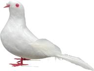 белый голубь из искусственной пены с перьями для поделок, свадебных украшений и вечеринок - большой размер логотип