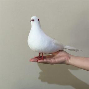 img 1 attached to White Artificial Foam Dove With Feathers For DIY Crafts, Wedding Decorations And Parties - Large Size