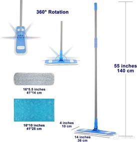 img 1 attached to AMERWASH PLUS Microfiber Mops - Ideal for Wood, Tile, Laminate, and Vinyl Floors, Flat Hardwood Floor Mop with 5 Reusable Dry and Wet Pads - Perfect for Mopping Home and Kitchen Spaces