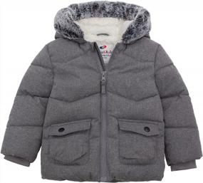 img 4 attached to Warm Winter Puffer Jacket For Baby Boys With Sherpa Lining And Mini Fur Trim Hood By Rokka&Rolla - Ideal For Newborns, Infants And Toddlers