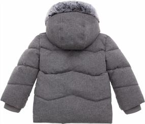 img 3 attached to Warm Winter Puffer Jacket For Baby Boys With Sherpa Lining And Mini Fur Trim Hood By Rokka&Rolla - Ideal For Newborns, Infants And Toddlers