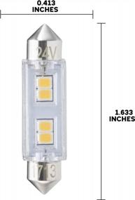 img 2 attached to Set Of 3 Bulbrite LED Festoon Base 24V Light Bulbs, Clear, Non-Dimmable, 20W Equivalent, 3000K Soft White