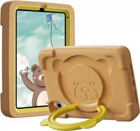 img 4 attached to PZOZ IPad Mini 6 Kids Case: Heavy Duty Protection For 8.3 Inch 2021 Model - Rotate Handle, Folding Stand & Cute Design (Brown)