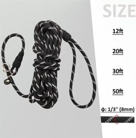 img 1 attached to 🐾 SEPXUFORE Reflective Long Slip Lead Dog Leash: Anti-Choking Rope Training Leash for Medium Dogs, Small Puppies, and Pets – Available in 12FT, 20FT, 30FT, and 50FT Lengths