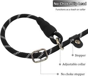 img 3 attached to 🐾 SEPXUFORE Reflective Long Slip Lead Dog Leash: Anti-Choking Rope Training Leash for Medium Dogs, Small Puppies, and Pets – Available in 12FT, 20FT, 30FT, and 50FT Lengths