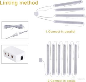 img 1 attached to 🔆 Dimmable LED Under Cabinet Light Fixtures, 6pcs Linkable Hardwired Strip Lights Kit, 12 inches 24V Cupboard Lighting for Kitchen, Closet, Showcase, Bar, Shelf Lighting (Day White, 6000K)