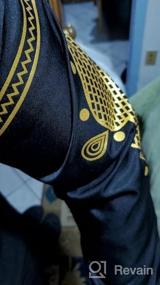 img 6 attached to Authentic African Style: LucMaton Men'S Long Sleeve Gold Print Dashiki And Pants 2 Piece Set