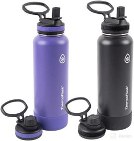 img 2 attached to ThermoFlask Spout Straw Bottles, 2-pack, 40oz (Black and Purple)