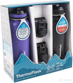 img 3 attached to ThermoFlask Spout Straw Bottles, 2-pack, 40oz (Black and Purple)