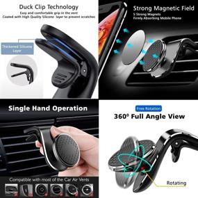 img 1 attached to 📱 3-Pack Cell Phone Ring Holder Stand with Magnetic Phone Car Mount Set – 360° Thin Metal Finger Ring Grip and Car Phone Holder. 360° Rotation, Super Strong Grip in Air Vent. Compatible with All Smartphones.