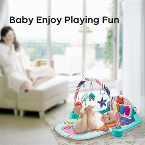 img 3 attached to 🎶 Adjustable Baby Play Mat with 3 Music Modes, Kick and Play Piano Gym Mat for Babies, LED Lights Tummy Time Mat for Girls and Boys, Musical Activity Mat for Infants and Toddlers, Perfect Baby Gift
