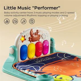 img 1 attached to 🎶 Adjustable Baby Play Mat with 3 Music Modes, Kick and Play Piano Gym Mat for Babies, LED Lights Tummy Time Mat for Girls and Boys, Musical Activity Mat for Infants and Toddlers, Perfect Baby Gift