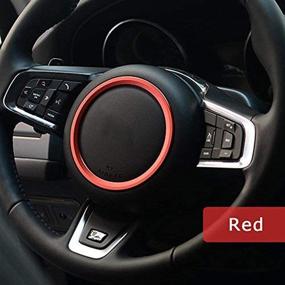 img 1 attached to 🚗 Enhance Your Car's Interior with Red Premium Aviation Aluminum Alloy Steering Wheel Decoration Ring Sticker Decals for XE XFL F-PACE F-Type XF 2015-2021