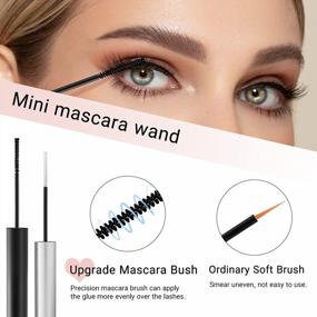 img 1 attached to DIY Eyelash Extension Bond & Seal Glue Mascara Wand For All Day Wear - Lash Bond And Seal, Super Strong Hold 72 Hours Black Individual Cluster Lashes (Pack Of 2)