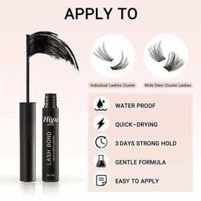 img 3 attached to DIY Eyelash Extension Bond & Seal Glue Mascara Wand For All Day Wear - Lash Bond And Seal, Super Strong Hold 72 Hours Black Individual Cluster Lashes (Pack Of 2)