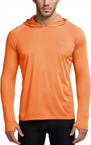 img 4 attached to UPF 50+ Sun Protection Hoodie T-Shirt With Thumbholes - MOCOLY Men'S Outdoor Running Performance Long Sleeve Shirt
