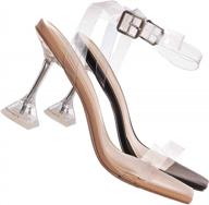 clear glass heel sandal for women - aquapillar lucite vinyl shoe logo