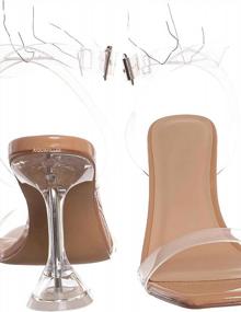 img 2 attached to Clear Glass Heel Sandal For Women - Aquapillar Lucite Vinyl Shoe