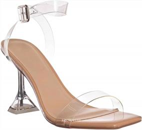 img 3 attached to Clear Glass Heel Sandal For Women - Aquapillar Lucite Vinyl Shoe