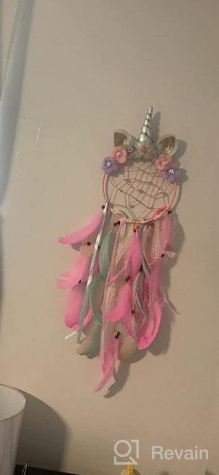 img 1 attached to QtGirl Unicorn Dream Catcher Feather Wall Decor: Vibrant Flower Dream Catcher for Girls Bedroom – Stunning Flower Wall Hanging Decoration review by Eric Sharp