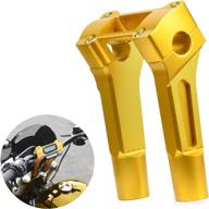 sresk straight one piece handlebar risers suit for h-d m8 softail street bob 2018 2019 2020 2021 (gold logo