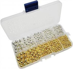 img 4 attached to Libiline 1 Box Round Silver&Gold Beads Scrapbooking Bead For Wedding Ornament Around 1600Pcs (Round Pure With Hole, Mix)