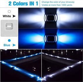 img 3 attached to VOLISUN Solar Driveway Lights Dock Deck Lights 12 Pack,2 Colors In 1, LED Wireless Solar Powered Waterproof Outdoor Warning Step Lights For Driveway Sidewalk Pathway (2 Colors Lighting,White/Blue)