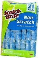 🧽 scotch-brite non-scratch scrub sponges - 21 pack - individually wrapped (4 pack) logo