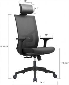 img 3 attached to Adjustable Mesh Office Chair With Lumbar Support, Orange And Ergonomic Design With Adjustable Armrests And Headrest
