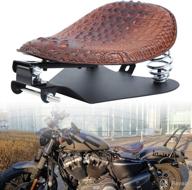 🐊 усилите свой harley sportster xl с помощью сиденья для мотоцикла в стиле боббер, ambienceo, из кожи крокодила, коричневого цвета с подвеской на пружине (spring bracket base set). логотип