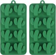busoha 2 pack cactus ice cube tray, cacti silicone mold for chocolate, candy, cookie, fondant, gummy, jello, baking, candle, cupcake topper hawaiian tropical rainforest themed party decoration logo