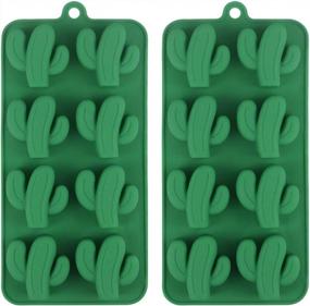 img 4 attached to BUSOHA 2 Pack Cactus Ice Cube Tray, Cacti Silicone Mold For Chocolate, Candy, Cookie, Fondant, Gummy, Jello, Baking, Candle, Cupcake Topper Hawaiian Tropical Rainforest Themed Party Decoration