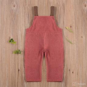 img 2 attached to 👖 Unisex Corduroy Overalls with Solid Suspender Bib - Trendy One Piece Strap Jumpsuit for Fall/Winter Outfit