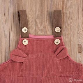 img 1 attached to 👖 Unisex Corduroy Overalls with Solid Suspender Bib - Trendy One Piece Strap Jumpsuit for Fall/Winter Outfit