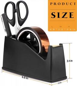 img 3 attached to Efficient Heat Tape And Masking Tape Dispenser With 1" And 3" Core, Perfect For Sublimation - Desktop Tape Dispenser In Black