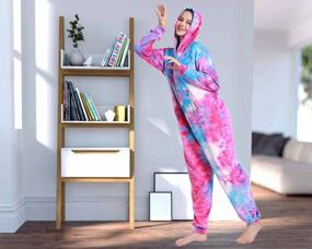 img 2 attached to Tie Dye Jumpsuit Pajamas: Stylish Homewear Sleepwear For Women & Men!