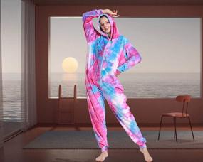 img 3 attached to Tie Dye Jumpsuit Pajamas: Stylish Homewear Sleepwear For Women & Men!