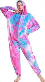 img 4 attached to Tie Dye Jumpsuit Pajamas: Stylish Homewear Sleepwear For Women & Men!