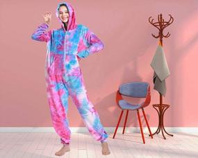 img 1 attached to Tie Dye Jumpsuit Pajamas: Stylish Homewear Sleepwear For Women & Men!