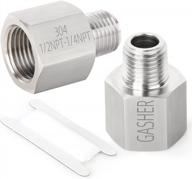 gasher 2pcs stainless steel pipe fitting, hex nipple, 1/2-inch female pipe x 1/4-inch male pipe logo