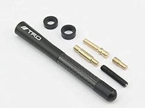 img 1 attached to 📻 TRD Black Carbon Fiber Radio Antenna Mast 4.7" 12cm – Universal Fit for Toyota Vehicles | Screw On Type, Ship From USA - 1-pc Set