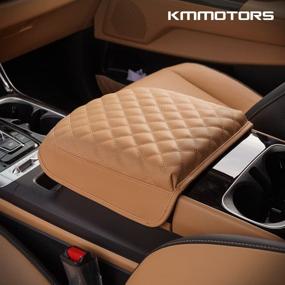 img 1 attached to 🛡️ KMMOTORS Carnival KA4 2021-2022 Center Console Cover: Armrest Cushion, Protector, Accessories (Saddle Brown)